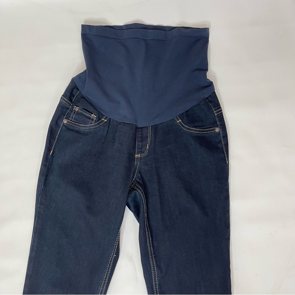 Indigo Blue Maternity Secret Fit Belly Jeans Size SP Skinny Leg Dark Wash Blue - Picture 7 of 14
